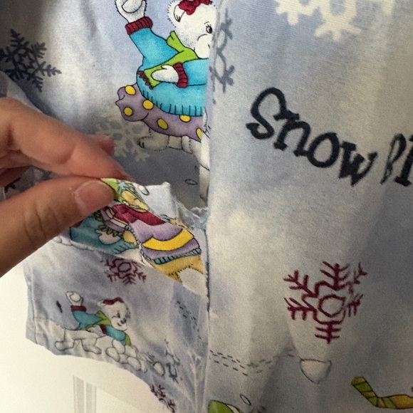Women’s Snow Themed Cartoon Print Scrub Jacket Size: M - Picture 2 of 5